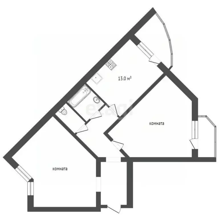 2-к кв. Тамбовская область, Тамбов ул. Чичерина, 7/1к1 (70.4 м) - Фото 1