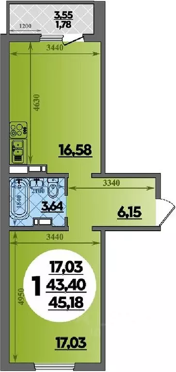 1-к кв. Краснодарский край, Крымск Надежда мкр,  (45.18 м) - Фото 1