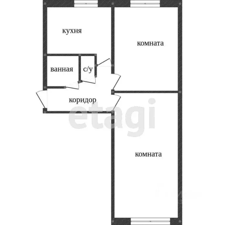 2-к кв. Ханты-Мансийский АО, Сургут ул. Бажова, 13 (45.0 м) - Фото 1