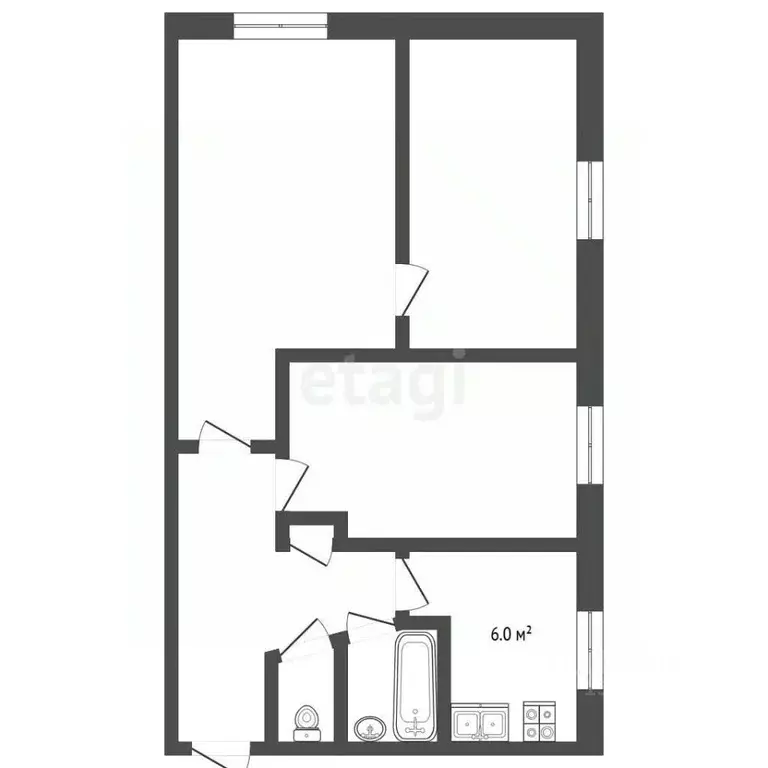 3-к кв. Вологодская область, Вологда ул. Чехова, 51 (51.0 м) - Фото 1
