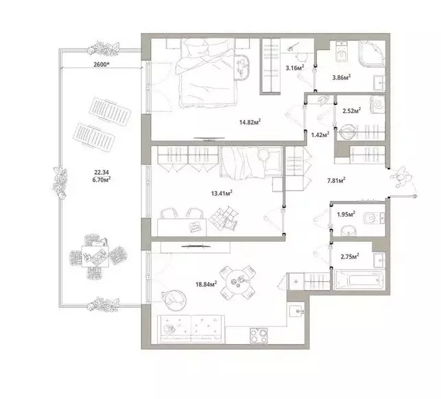 2-комнатная квартира: городской посёлок Новоселье, Центральная улица, ... - Фото 1