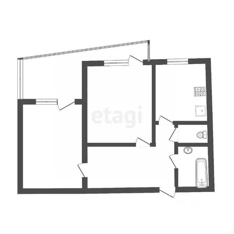 2-к кв. Владимирская область, Ковров ул. Брюсова, 52 (47.2 м) - Фото 1