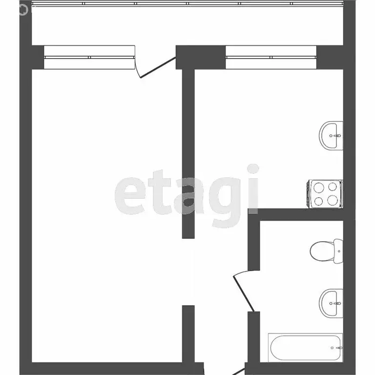 1-комнатная квартира: Томск, Береговая улица, 23 (34.7 м) - Фото 1