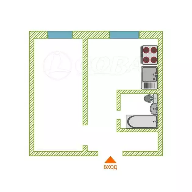 1-комнатная квартира: Тобольск, микрорайон Иртышский, 25 (36.5 м) - Фото 0