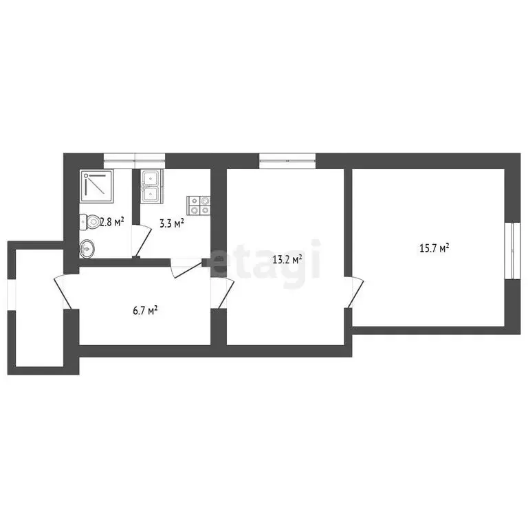 3-комнатная квартира: Елизово, улица Циолковского, 6 (41.7 м) - Фото 1