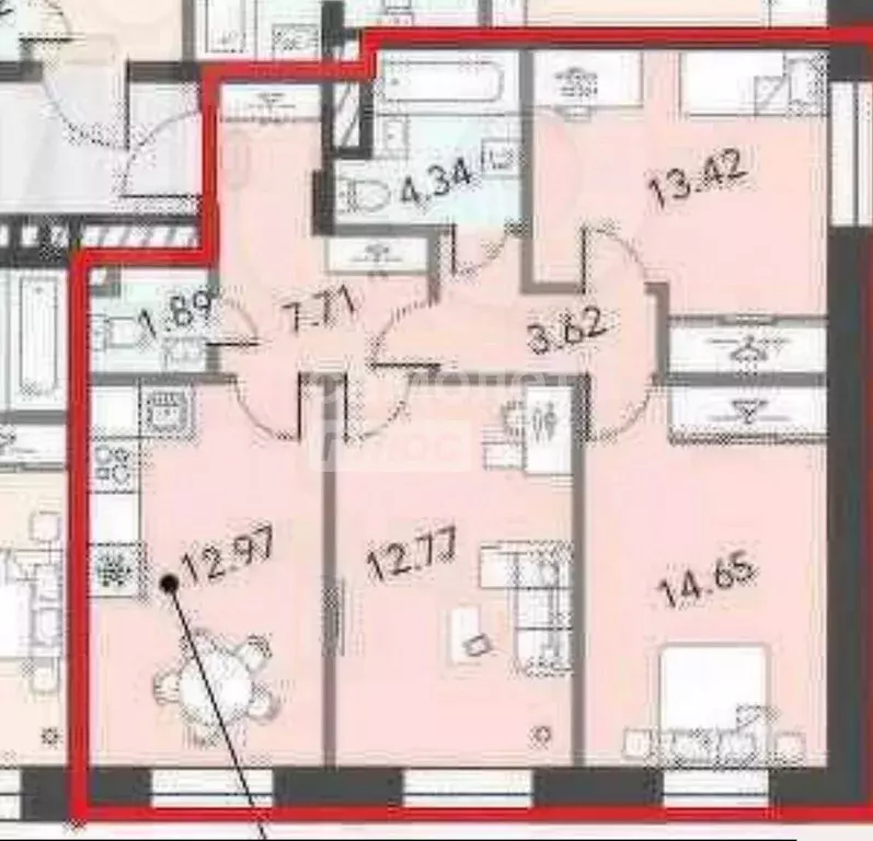 3-к кв. Москва ул. Архитектора Щусева, 5к1 (72.0 м) - Фото 2