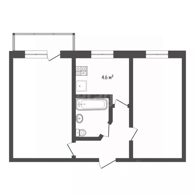 2-к кв. Тюменская область, Тюмень Тарманы мкр, ул. Игримская, 26 (48.4 ... - Фото 2