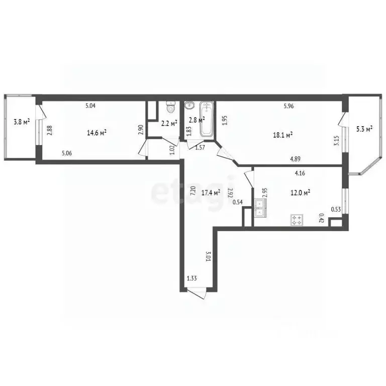 2-к кв. Санкт-Петербург просп. Народного ополчения, 10 (67.1 м) - Фото 2