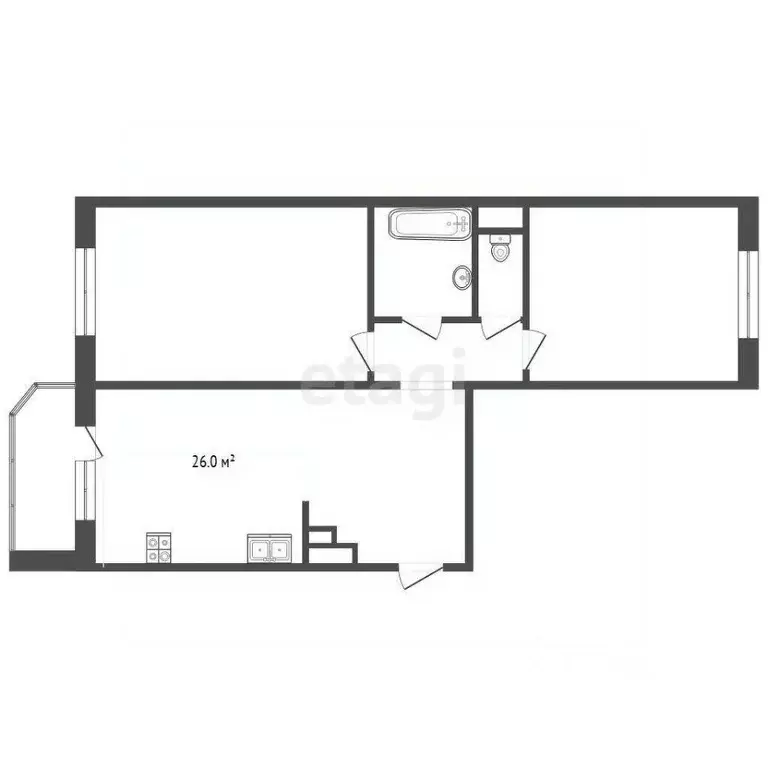 2-к кв. Тюменская область, Тюмень ул. Николая Никитина, 2к1 (67.0 м) - Фото 0