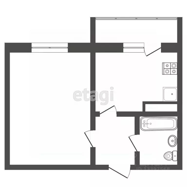 1-к кв. Тверская область, Тверь бул. Гусева, 56 (35.0 м) - Фото 1