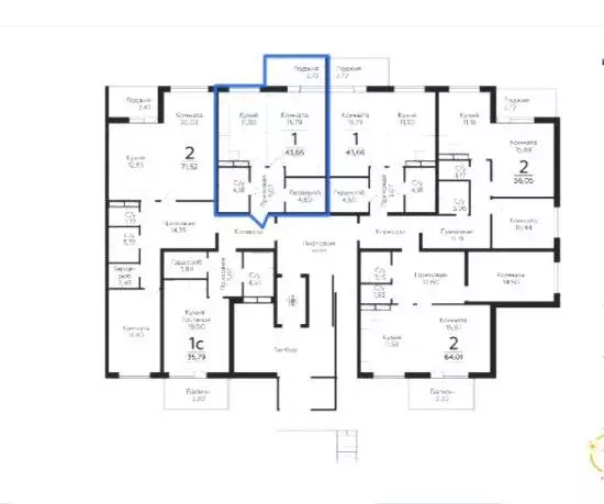 Продаётся 1-к квартира, 43.55 м - Фото 1