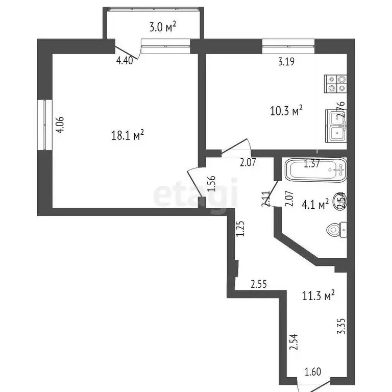 1-комнатная квартира: Туапсе, улица Пушкина, 41 (44.1 м) - Фото 0