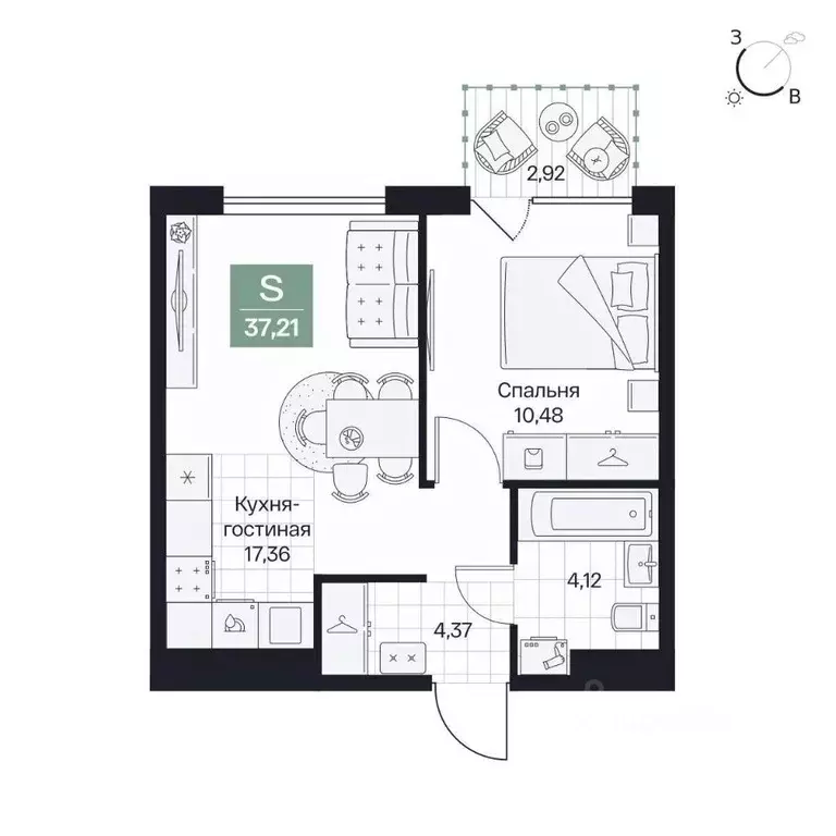 1-к кв. Волгоградская область, Волгоград просп. Имени В.И. Ленина, 59Г ... - Фото 1