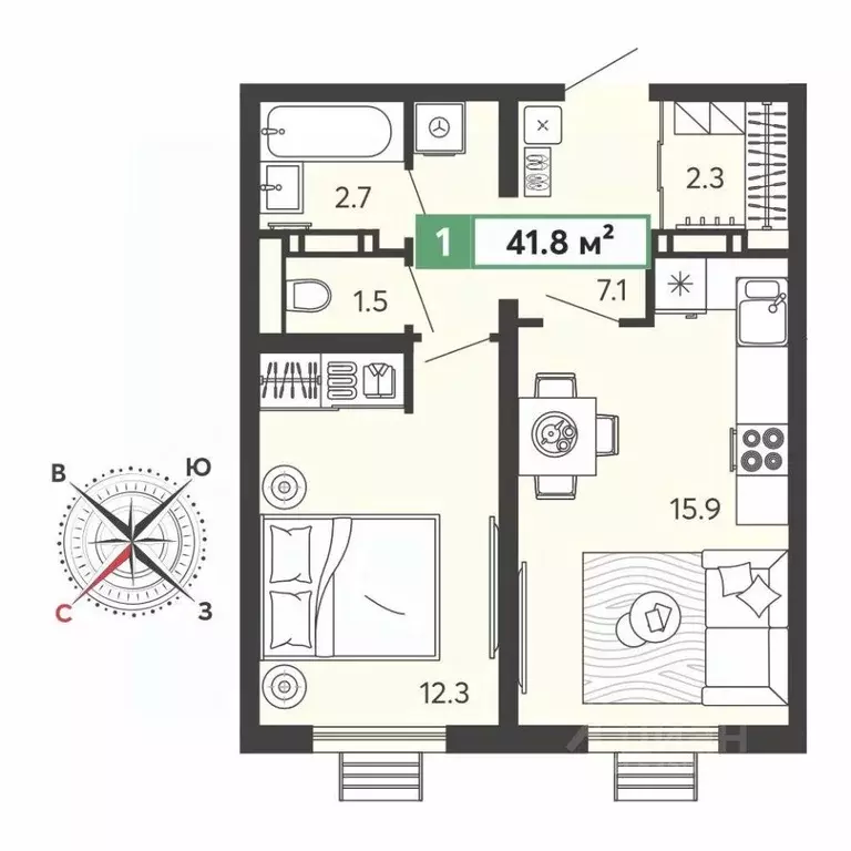 1-к кв. Пензенская область, Пензенский район, Засечный сельсовет, с. ... - Фото 0