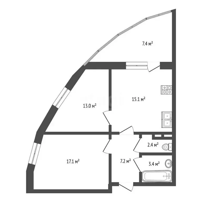 2-комнатная квартира: Реутов, улица Реутовских Ополченцев, 8 (58.2 м) - Фото 0