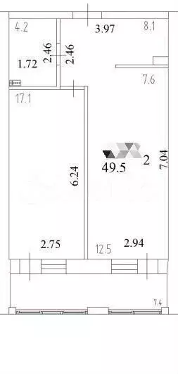 2-к. квартира, 53 м, 7/10 эт. - Фото 0