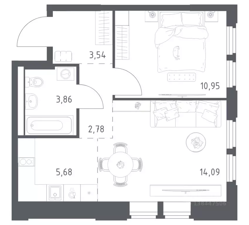 1-к кв. Московская область, Королев Юбилейный мкр, Космический Квартал ... - Фото 1