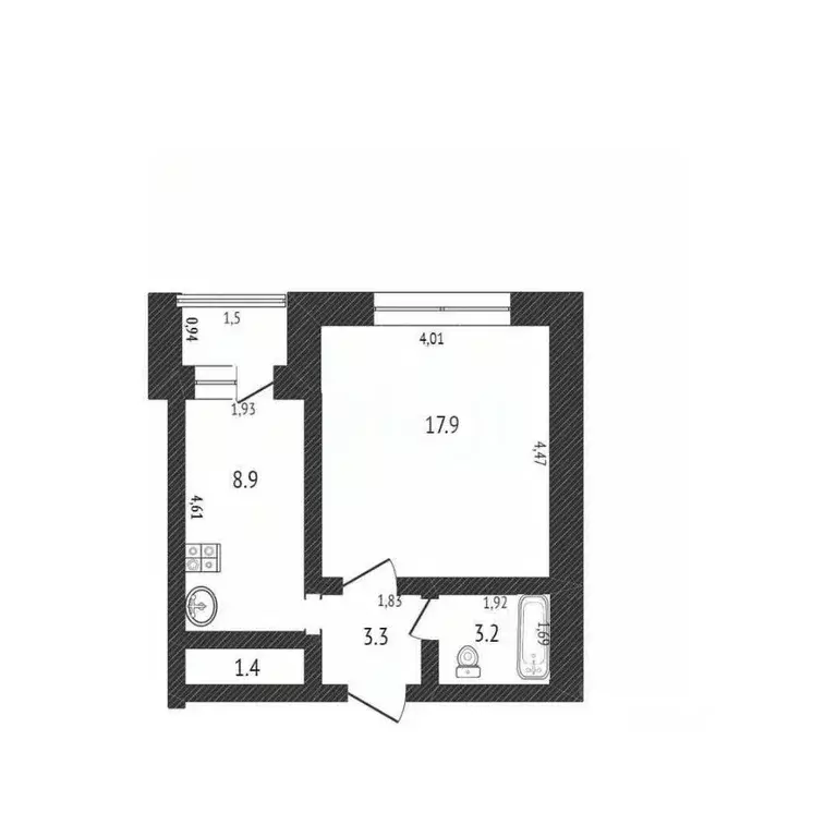 1-к кв. Башкортостан, Салават бул. Салавата Юлаева, 6 (35.7 м) - Фото 2