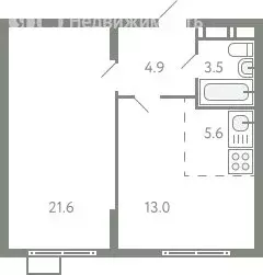 2-комнатная квартира: Молоково, жилой комплекс Ново-Молоково, 13 (47.9 ... - Фото 1