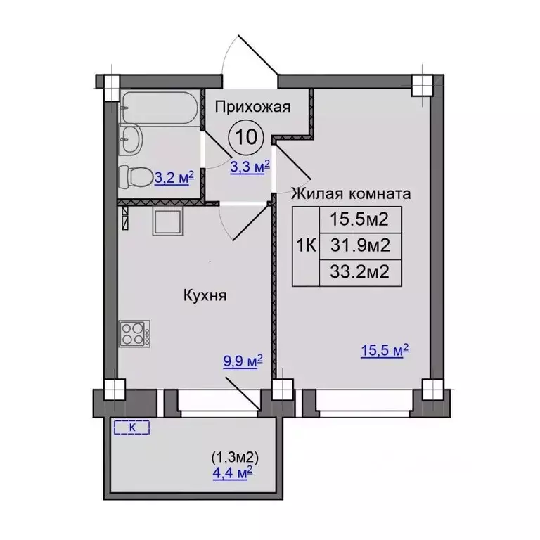 1-к кв. Псковская область, Псковский район, Завеличенская волость, д. ... - Фото 1