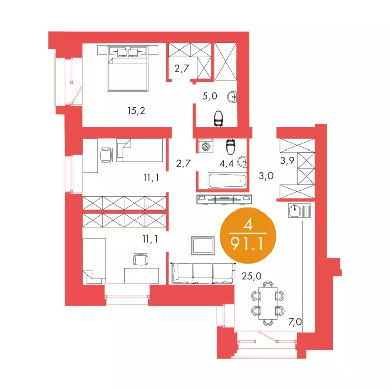 Продаётся 3-к квартира, 91.1 м - Фото 1