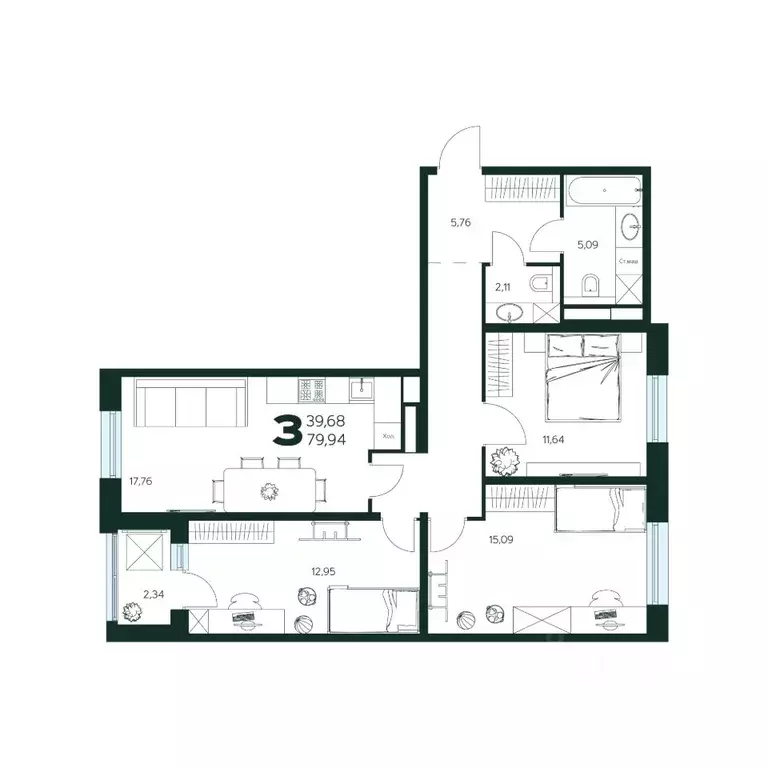 3-к кв. Московская область, Химки Сходня мкр, Первомайская ул., ... - Фото 1