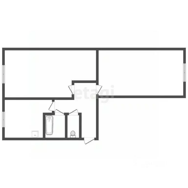 2-к кв. Челябинская область, Озерск Строительная ул., 57 (43.5 м) - Фото 1