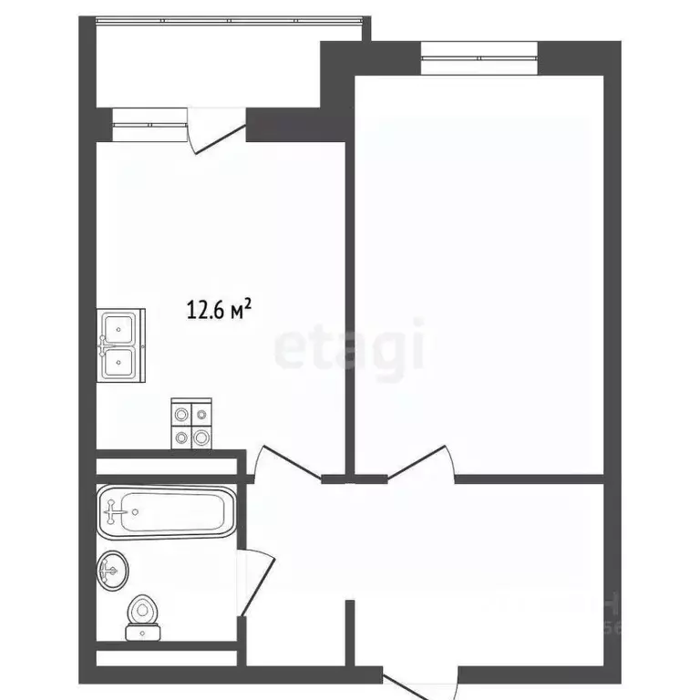 1-к кв. Краснодарский край, Анапа ул. Ленина, 146 (46.2 м) - Фото 2