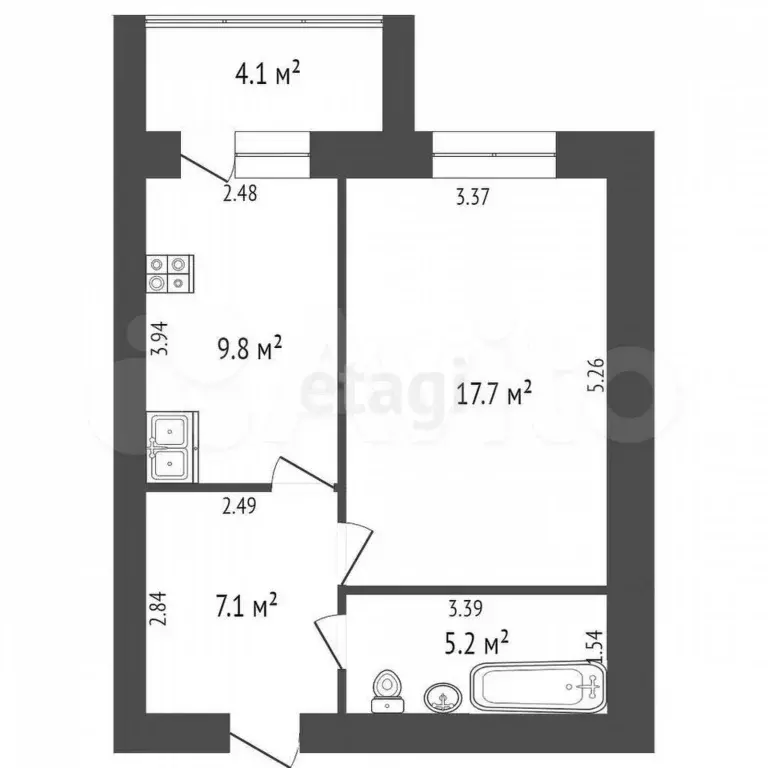 1-к. квартира, 40 м, 5/16 эт. - Фото 0