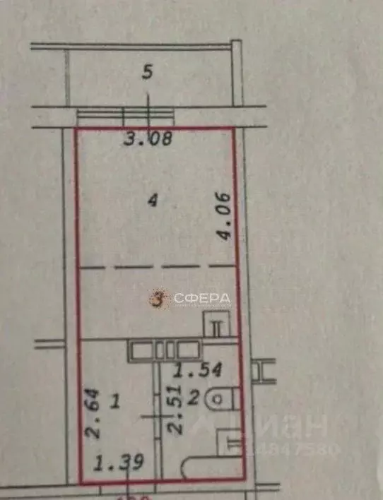 Студия Новосибирская область, Новосибирск ул. Ватутина, 93/2 (19.5 м) - Фото 1