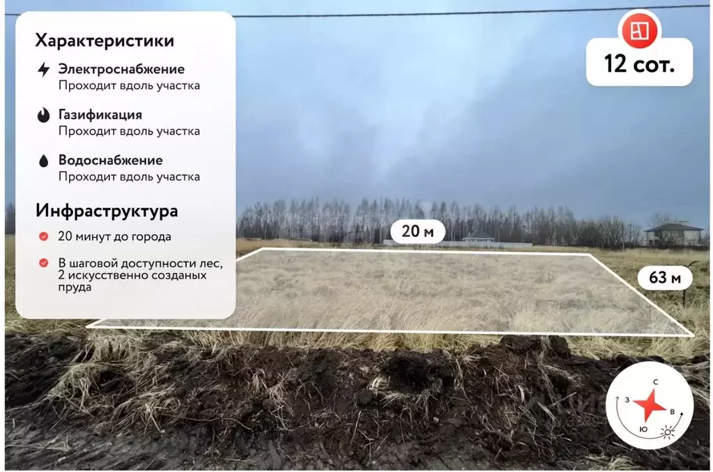Участок в Чувашия, Моргаушский муниципальный округ, д. Яраккасы  (12.0 ... - Фото 1