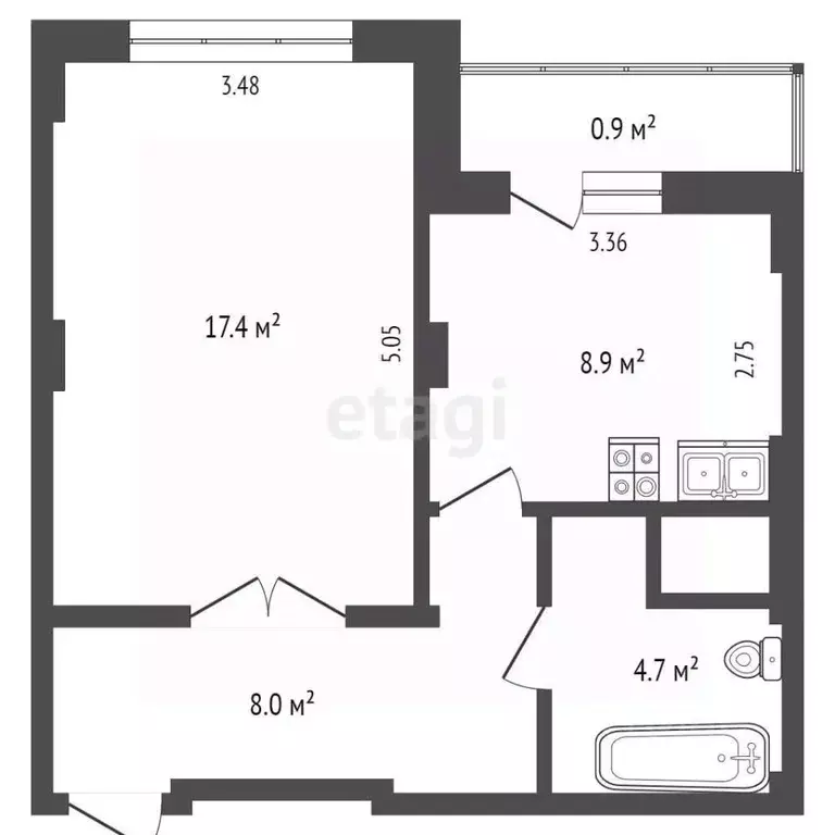 1-к кв. Ярославская область, Ярославль ул. Брагинская, 18к3 (39.0 м) - Фото 1