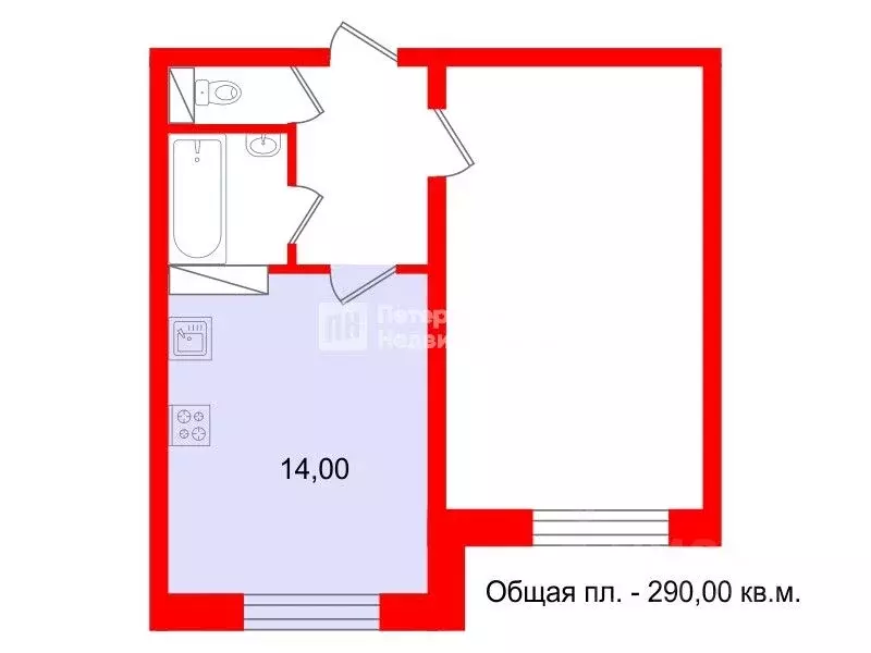 Комната Санкт-Петербург Индустриальный просп., 17К2 (14.0 м) - Фото 1