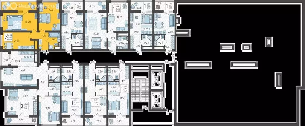 2-комнатная квартира: Сочи, жилой комплекс Кислород, 3 (48.39 м) - Фото 0