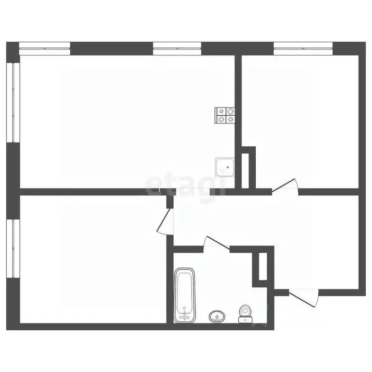 2-к кв. Тюменская область, Тюмень ул. Газовиков, 73к1 (54.5 м) - Фото 2