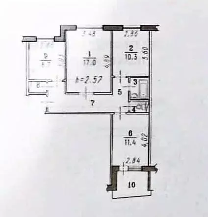 3-к кв. Омская область, Омск ул. Рокоссовского, 28 (63.1 м) - Фото 2
