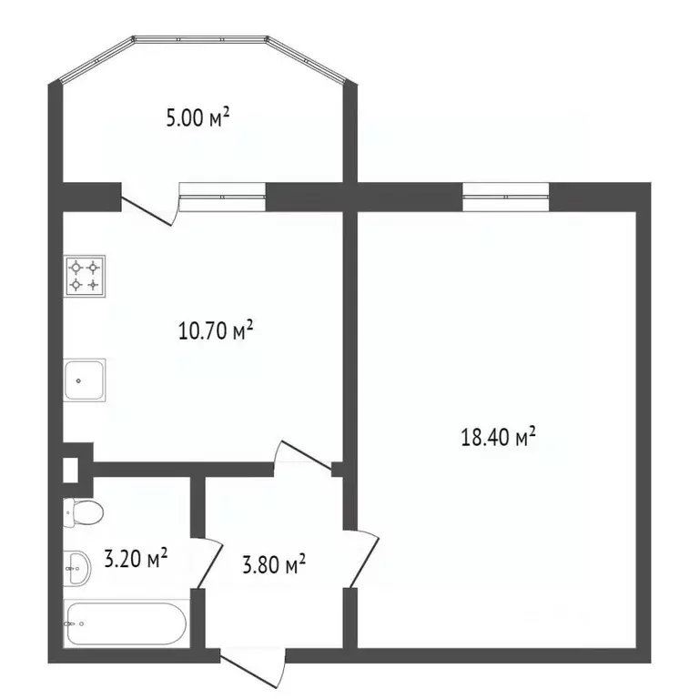 1-к кв. Ханты-Мансийский АО, Сургут ул. Замятинская, 3/1 (36.0 м) - Фото 2