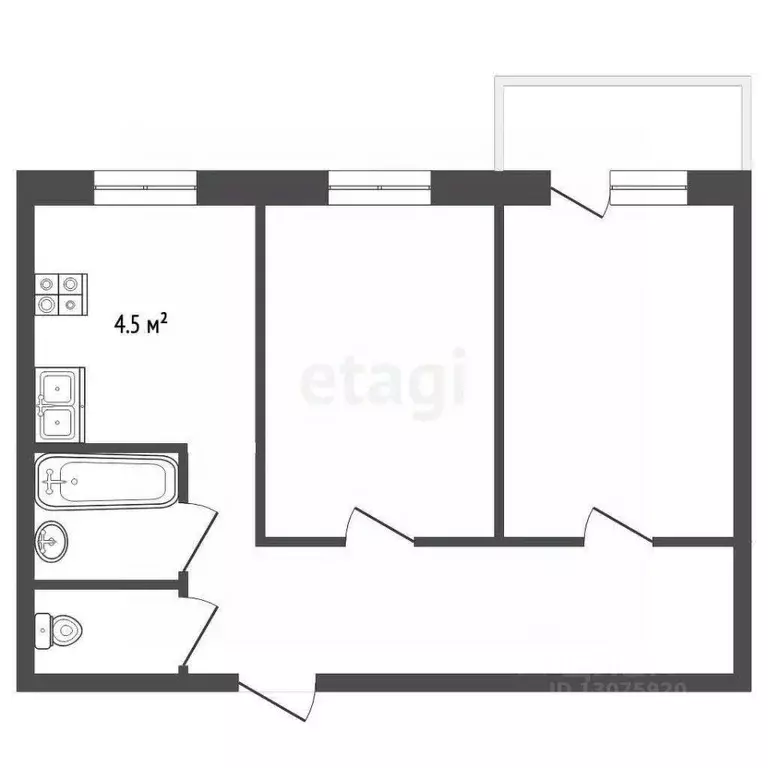 2-к кв. Ярославская область, Рыбинск Молодежная ул., 19 (35.5 м) - Фото 1