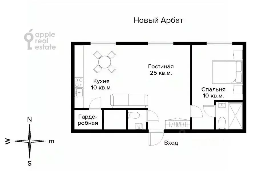 2-к кв. Москва ул. Новый Арбат, 15 (53.0 м) - Фото 2