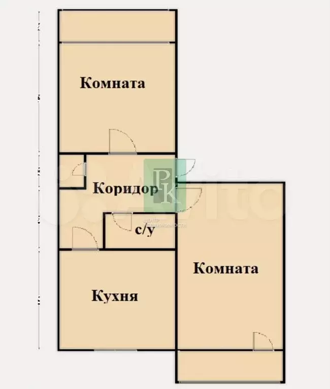 2-к. квартира, 60 м, 2/5 эт. - Фото 0