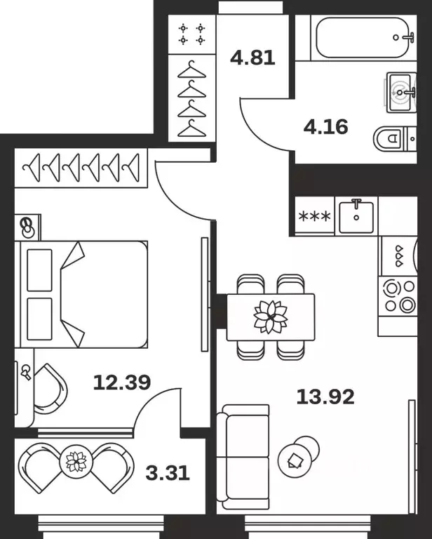 1-к кв. Тульская область, Тула ул. Самоварная, 21/1 (38.59 м) - Фото 1