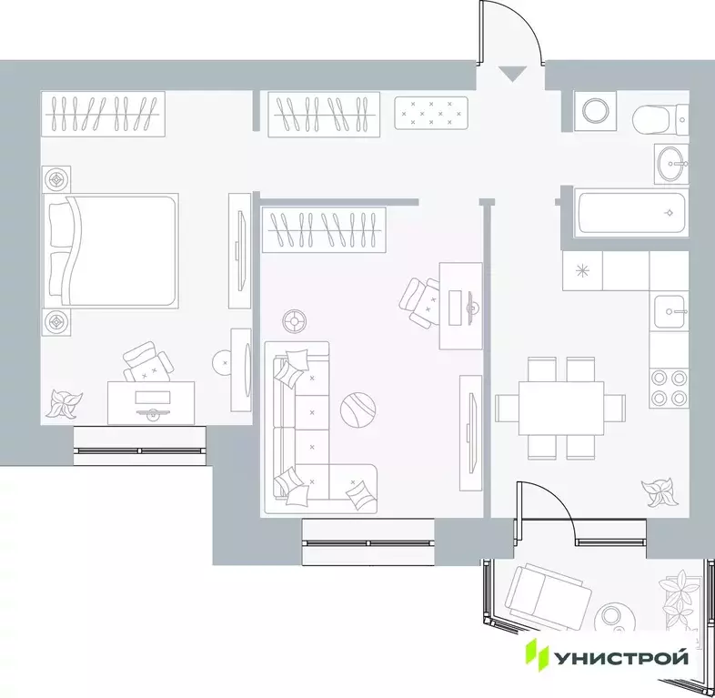 2-к кв. Пермский край, Пермь Рионская ул., 4А (55.69 м) - Фото 1