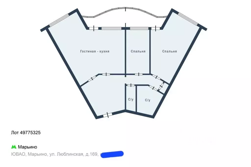 3-к кв. Москва Люблинская ул., 169 (80.0 м) - Фото 2