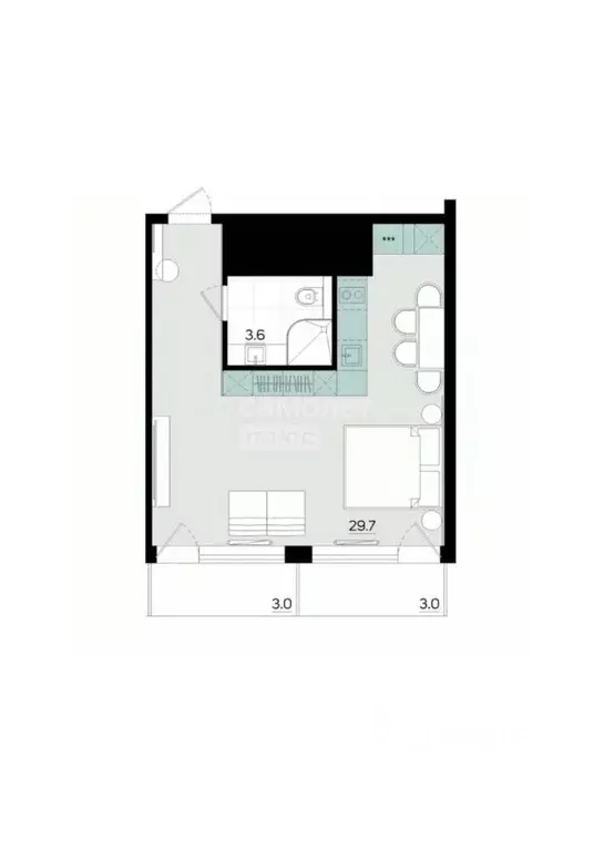 Студия Крым, Евпатория просп. Победы, 1 (40.0 м) - Фото 2