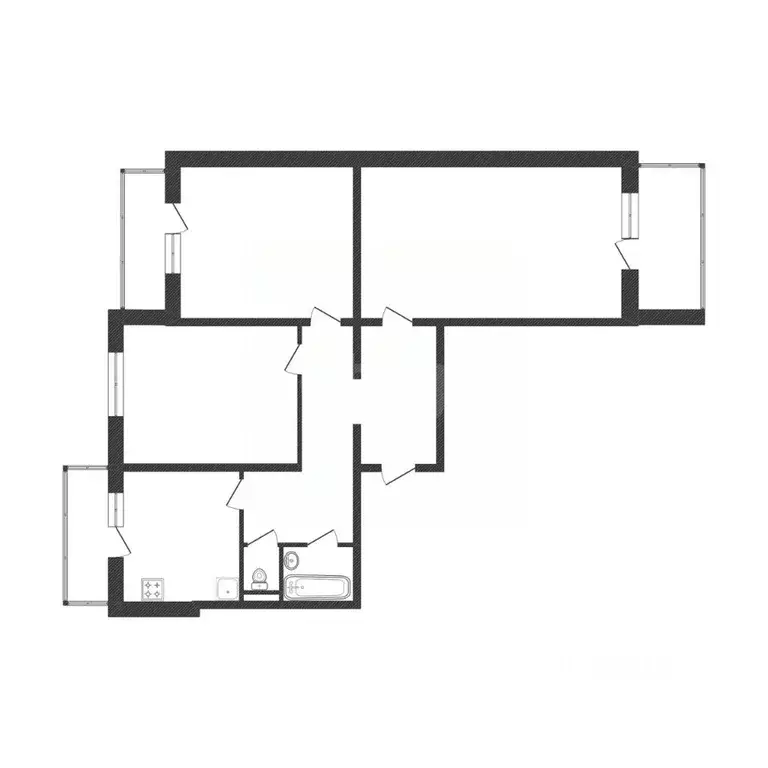 3-к кв. Белгородская область, Белгород ул. Есенина, 48 (68.5 м) - Фото 2