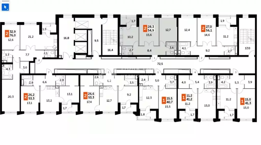 2-к кв. Москва Строительный проезд, 9к1 (53.2 м) - Фото 2