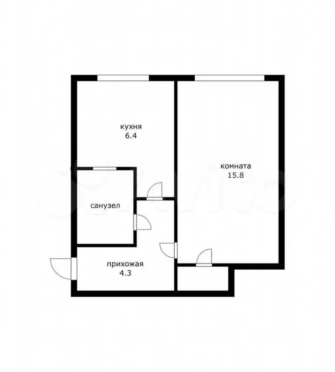 1-к. квартира, 31 м, 3/5 эт. - Фото 0
