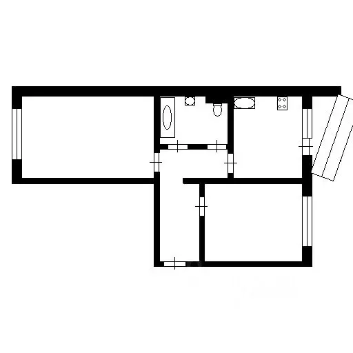 2-к кв. Татарстан, Казань ул. Гагарина, 77 (57.1 м) - Фото 1