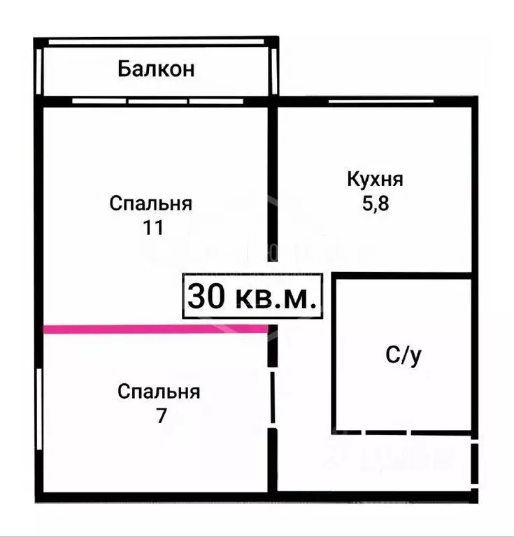 1-к кв. Калининградская область, Калининград Молдавская ул., 8 (30.0 ... - Фото 2