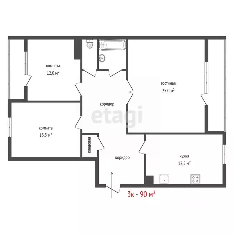 3-к кв. Свердловская область, Березовский Театральная ул., 2к1 (90.0 ... - Фото 2